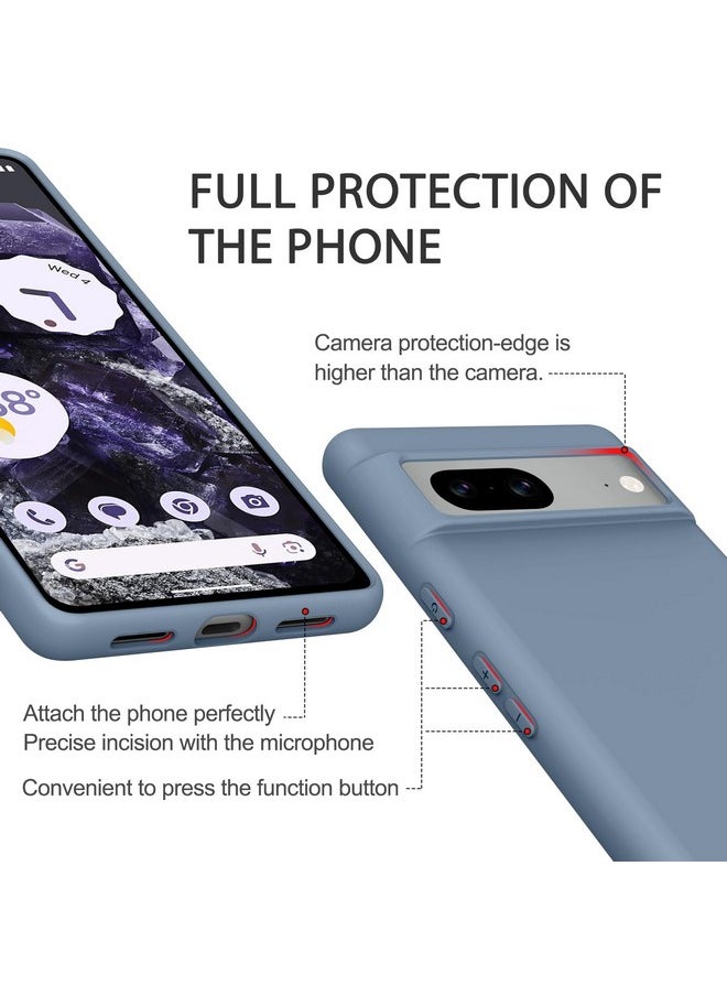 Tobfit Back Cover Case Compatible with Google Pixel 8, Case Cover Rugged Flexible Durable Anti-Slip Silicone Protection Shockproof Google Pixel 8 Back Cover (Lavender Gray)