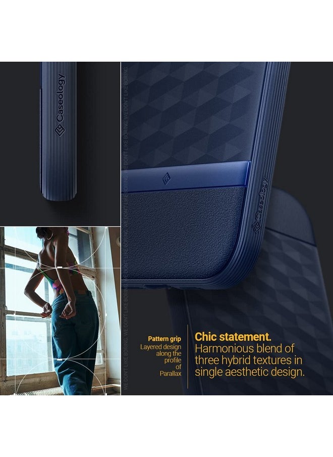 CASEOLOGY by Spigen Parallax Mag Back Cover Case Compatible For iPhone 14 Pro Max (TPU and Polycarbonate|Midnight Blue)