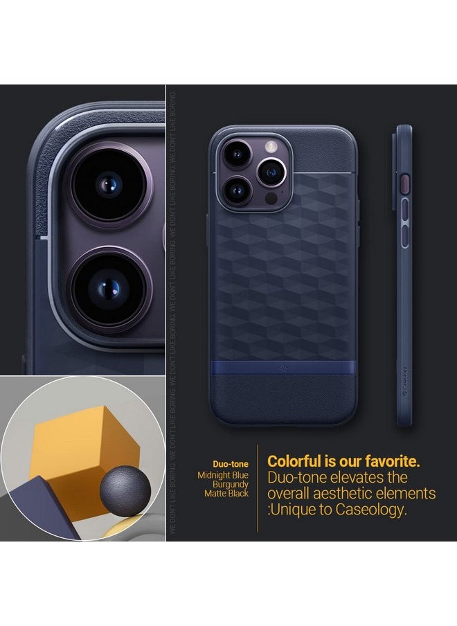 CASEOLOGY by Spigen Parallax Mag Back Cover Case Compatible For iPhone 14 Pro Max (TPU and Polycarbonate|Midnight Blue)