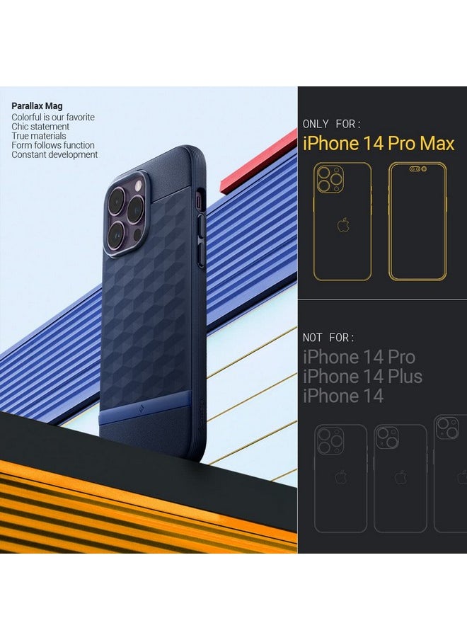 CASEOLOGY by Spigen Parallax Mag Back Cover Case Compatible For iPhone 14 Pro Max (TPU and Polycarbonate|Midnight Blue)