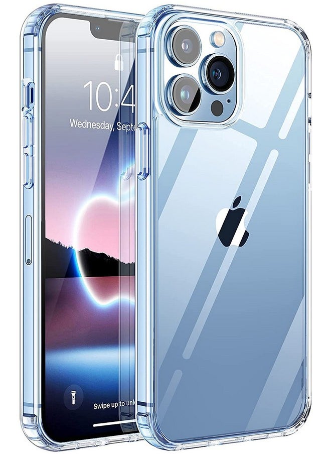 Amozo Ultra Hybrid Camera and Drop Protection Back Cover Case for iPhone 13 Pro Max (TPU + Polycarbonate | Crystal Transparent)