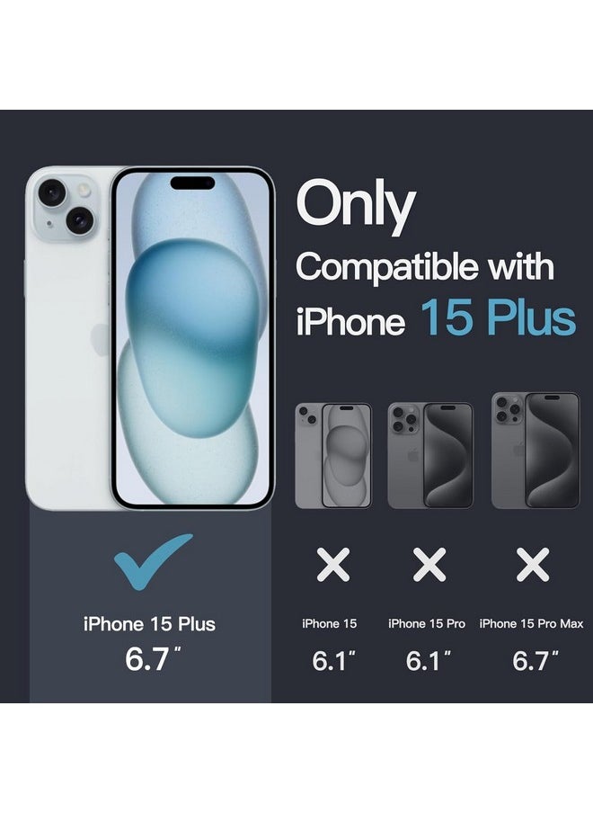 EGOTUDE for iPhone 15 Plus Case | Strong Magnet Camera Protection Translucent Matte Hard Back Cover Compatible with Mag (TPU+Polycarbonate | Frost Black)