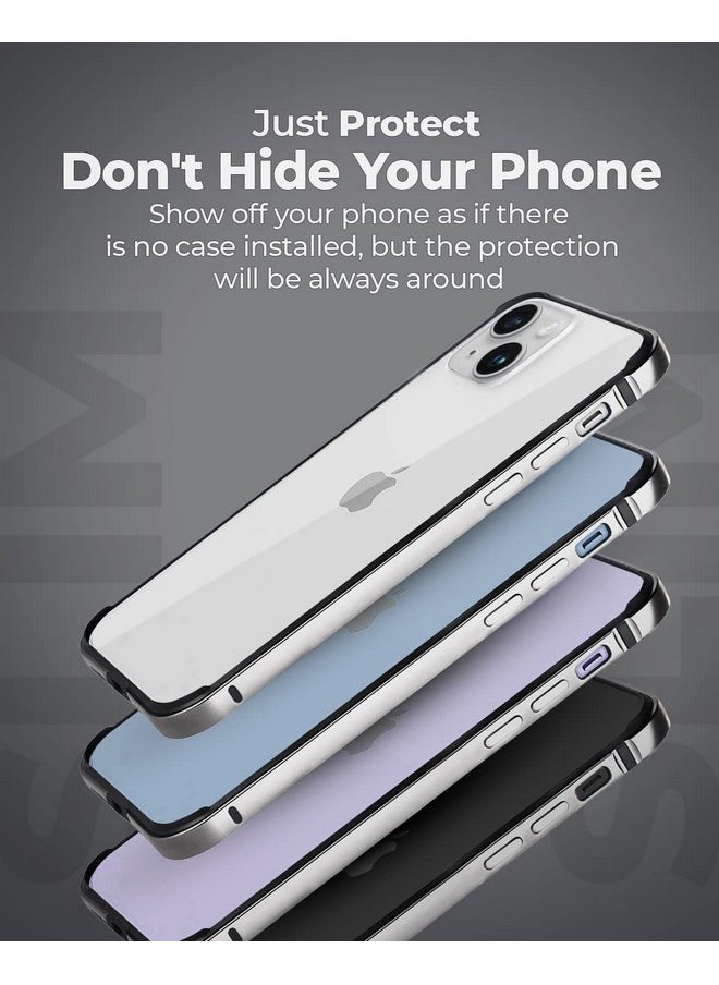 RAEGR iPhone 14 Plus / 13 Pro Max Case | Anodized Aluminum Bumper | Mag-Safe Compatible | Edge Armor Protective Minimal Case Designed for iPhone 14 Plus / 13 Pro Max (6.7-Inch) - Silver RG10432