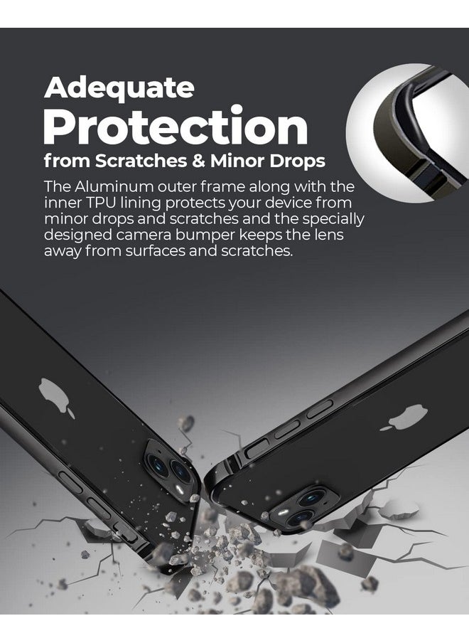 RAEGR iPhone 14 Plus / 13 Pro Max Case | Anodized Aluminum Bumper | Mag-Safe Compatible | Edge Armor Protective Minimal Case Designed for iPhone 14 Plus / 13 Pro Max (6.7-Inch) 2022 - Black RG10429