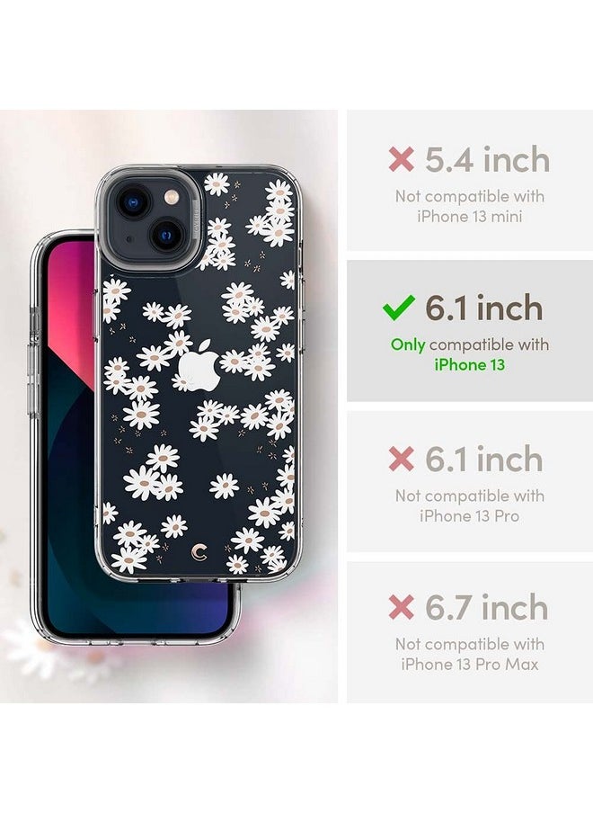 CYRILL Spigen Cecile TPU, Poly Carbonate Back Cover Compatible for iPhone 13 (White Daisy)