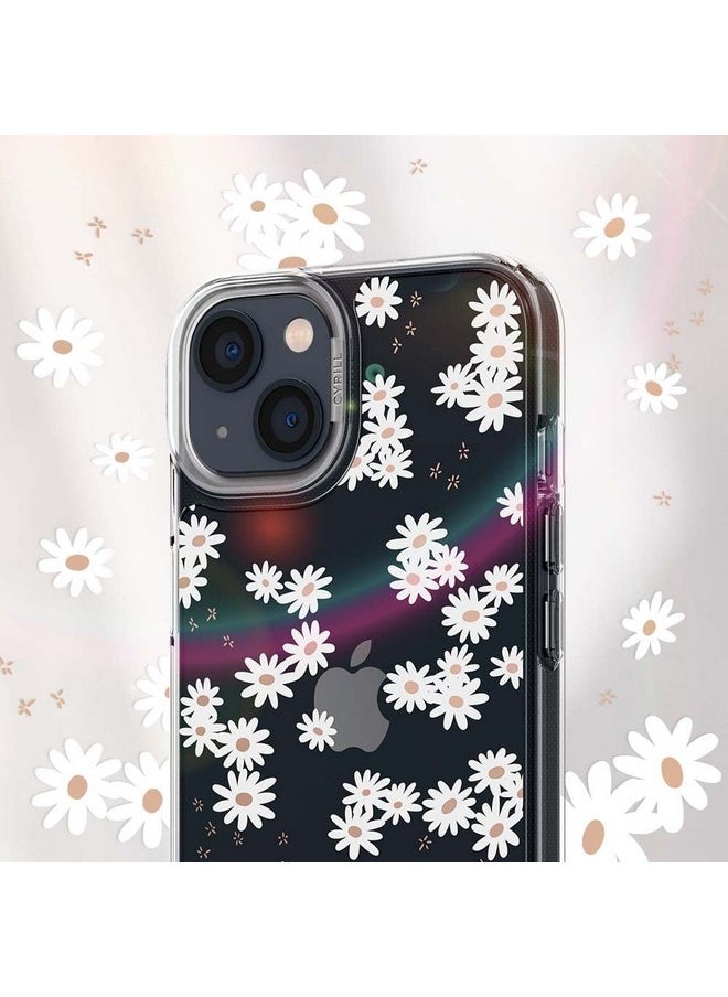 CYRILL Spigen Cecile TPU, Poly Carbonate Back Cover Compatible for iPhone 13 (White Daisy)
