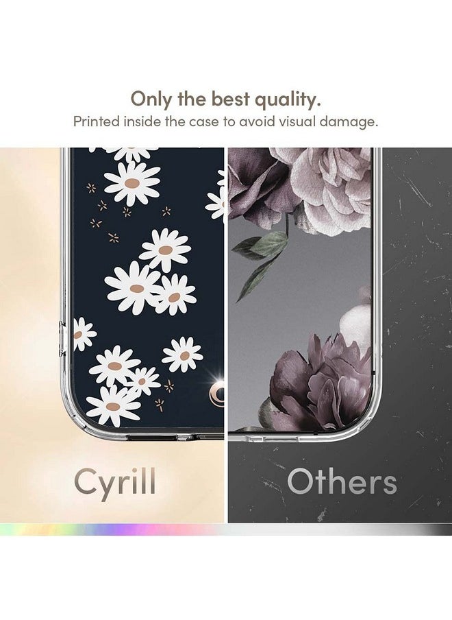 CYRILL Spigen Cecile TPU, Poly Carbonate Back Cover Compatible for iPhone 13 (White Daisy)