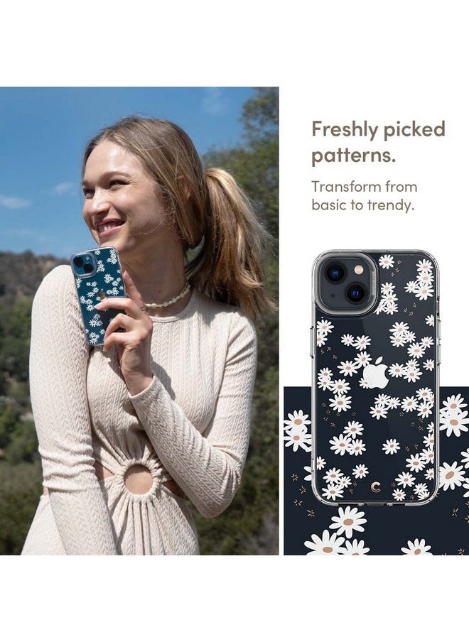 CYRILL Spigen Cecile TPU, Poly Carbonate Back Cover Compatible for iPhone 13 (White Daisy)