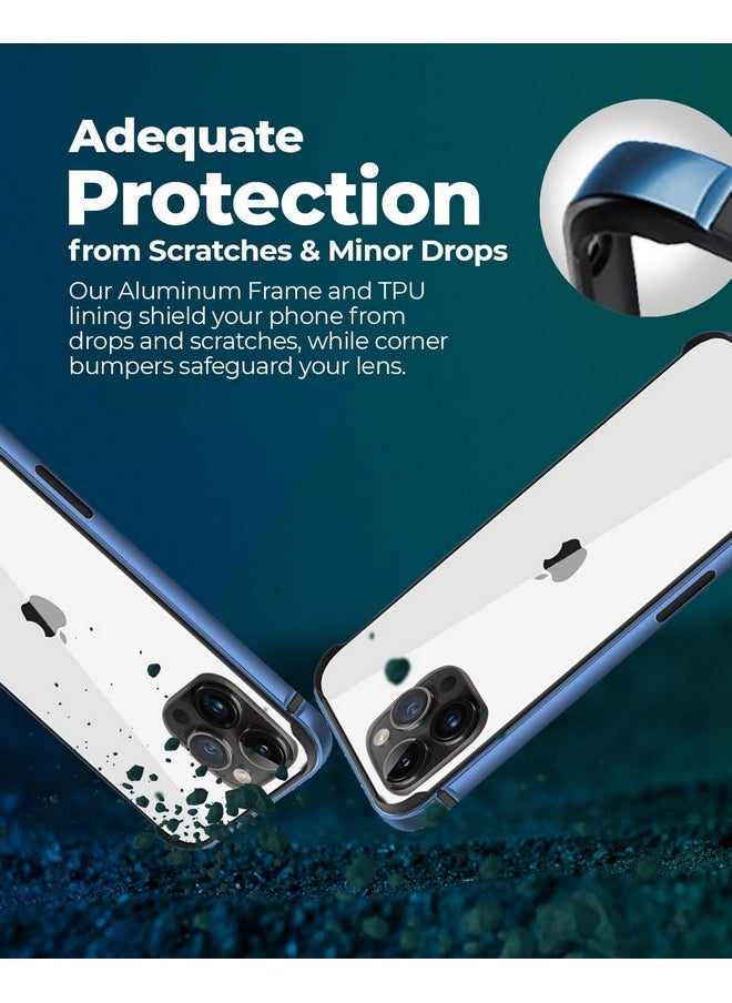 RAEGR iPhone 15 Pro Case | Anodized Aluminum Bumper | Supports Mag-Safe Wireless Charging | Edge Armor Protective Minimal Case Designed for iPhone 15 Pro (6.1-Inch) (2023) - Blue RG10512