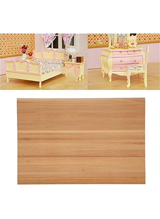 Dollhouse Wood Floorboard, 1:12 Miniature Simple Elegant Wood Strip Flooring Doll House Decoration Accessory for Kids