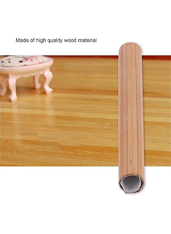 Dollhouse Wood Floorboard, 1:12 Miniature Simple Elegant Wood Strip Flooring Doll House Decoration Accessory for Kids