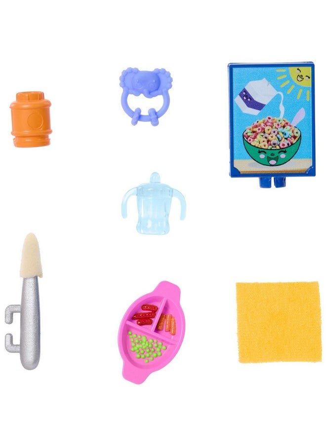 Barbie Skipper Doll & Playset with Accessories, Babysitting Set Themed to Mealtime, Color-Change Toy Play