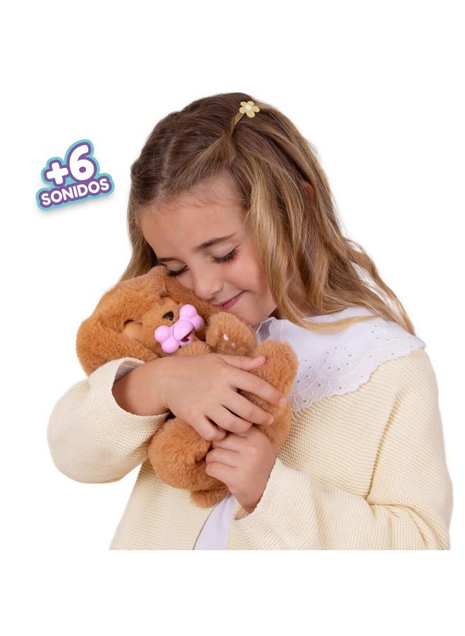 Baby Paws Cocker Spaniel Puppy Toy with Swaddle Bag| Scan QR Code for More Interactive Roleplay, Pretend Play Toy|That Make 5 Adorable Sounds Kids Toys for Ages 4+|Birthday Gift for Pet Lovers -22 cm