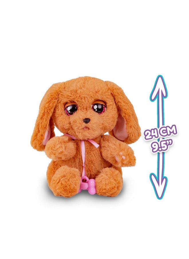 Baby Paws Cocker Spaniel Puppy Toy with Swaddle Bag| Scan QR Code for More Interactive Roleplay, Pretend Play Toy|That Make 5 Adorable Sounds Kids Toys for Ages 4+|Birthday Gift for Pet Lovers -22 cm