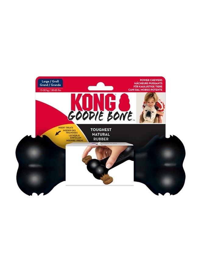 KONG Extreme Goodie Bone, Ultra-Durable Chew Toy for Aggressive Chewers, Natural Rubber, Bone Shaped Treat Dispenser, Promotes Dental Health, Stuff Dog Treats, Reduces Boredom, Large