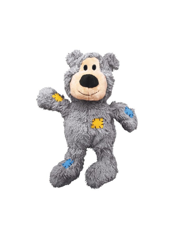 KONG Wild Knots Bear Dog Toy, Soft Plush with Internal Rope Skeleton, Durable & Cuddly for Gentle Chewing, Shaking, Thrashing, Squeaker Reduces Boredom, for Indoor Fetch, Snuggling, Medium/Large