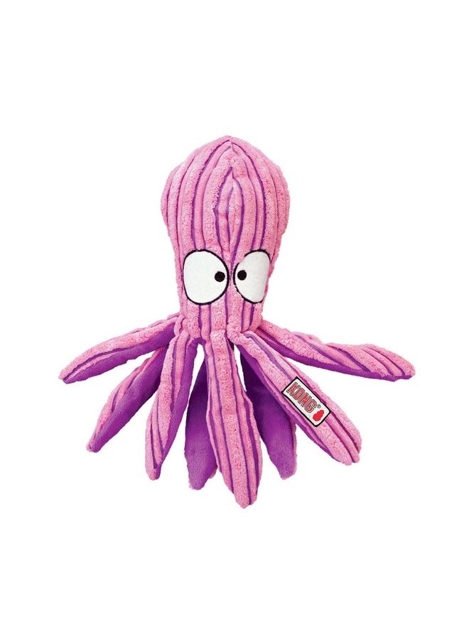 KONG Cuteseas Octopus Plush Dog Toy, Soft Cuddly Toy with Squeaker & Crinkle Sounds, Gentle on Teeth, Perfect for Snuggling, Tossing, Interactive Play, Reduces Anxiety, Promotes Relaxation, Medium