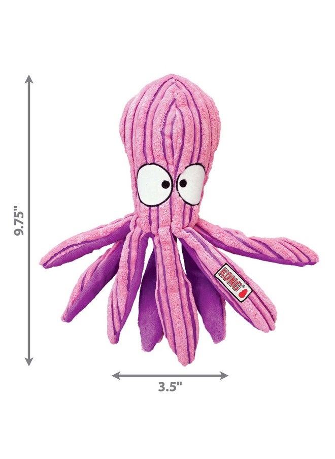 KONG Cuteseas Octopus Plush Dog Toy, Soft Cuddly Toy with Squeaker & Crinkle Sounds, Gentle on Teeth, Perfect for Snuggling, Tossing, Interactive Play, Reduces Anxiety, Promotes Relaxation, Medium