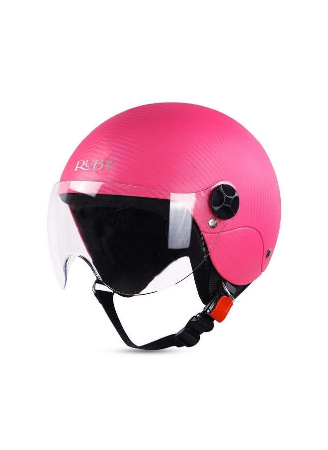 Steelbird Sbh-16 Ruby Isi Certified Open Face Motorcycling Helmet(Small 560 Mm,Dashing Pink With Clear Visor)