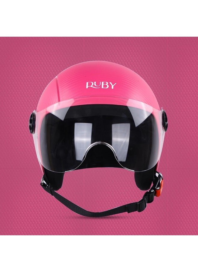 Steelbird Sbh-16 Ruby Isi Certified Open Face Motorcycling Helmet(Small 560 Mm,Dashing Pink With Clear Visor)