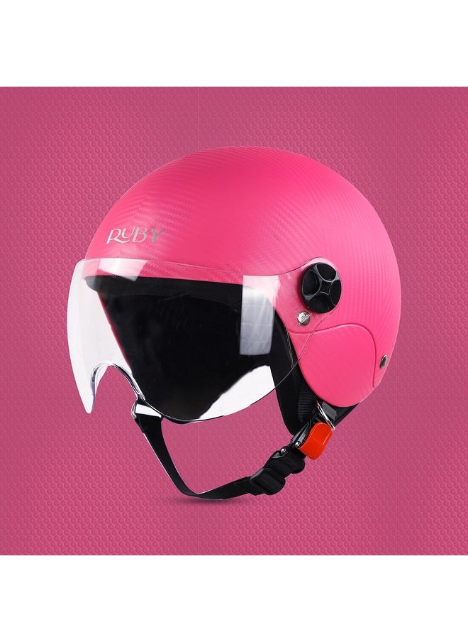 Steelbird Sbh-16 Ruby Isi Certified Open Face Motorcycling Helmet(Small 560 Mm,Dashing Pink With Clear Visor)