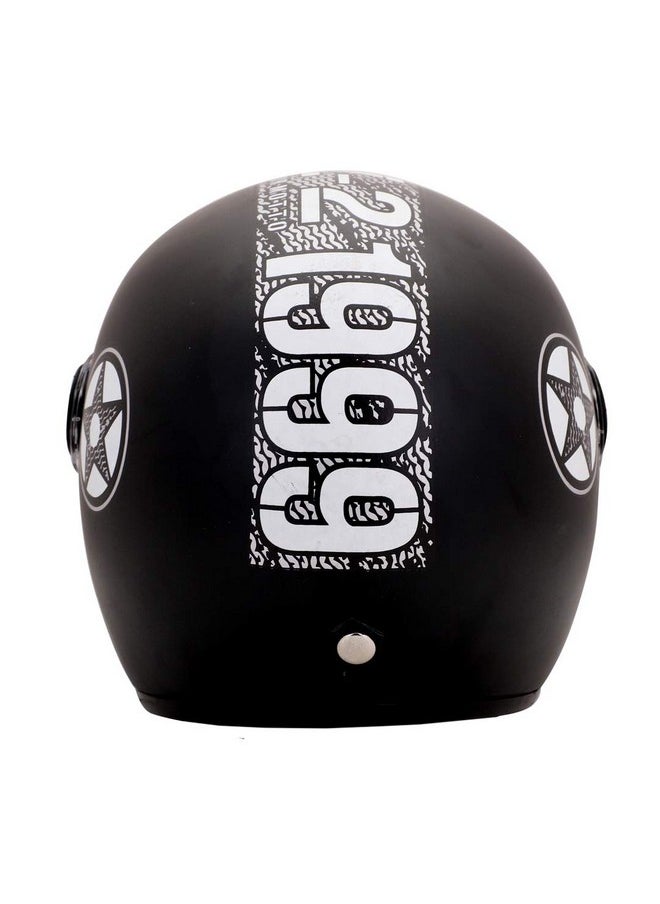 Sage Square Two Wheeler ISI Marked Guardian Cruiser Open Face Helmet for Unisex Adult (Extra - XL, Black Matte), ABS