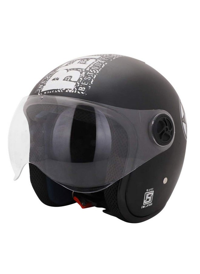 Sage Square Two Wheeler ISI Marked Guardian Cruiser Open Face Helmet for Unisex Adult (Extra - XL, Black Matte), ABS