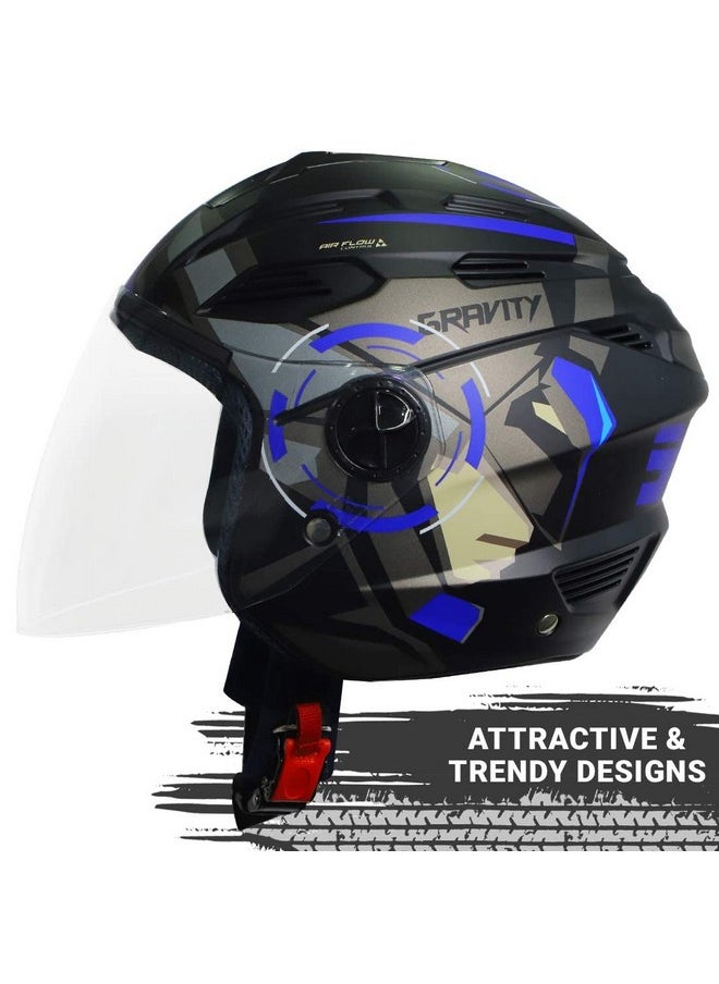 Steelbird SBA-6 7Wings Gravity Open Face ISI Certified ABS Helmet
