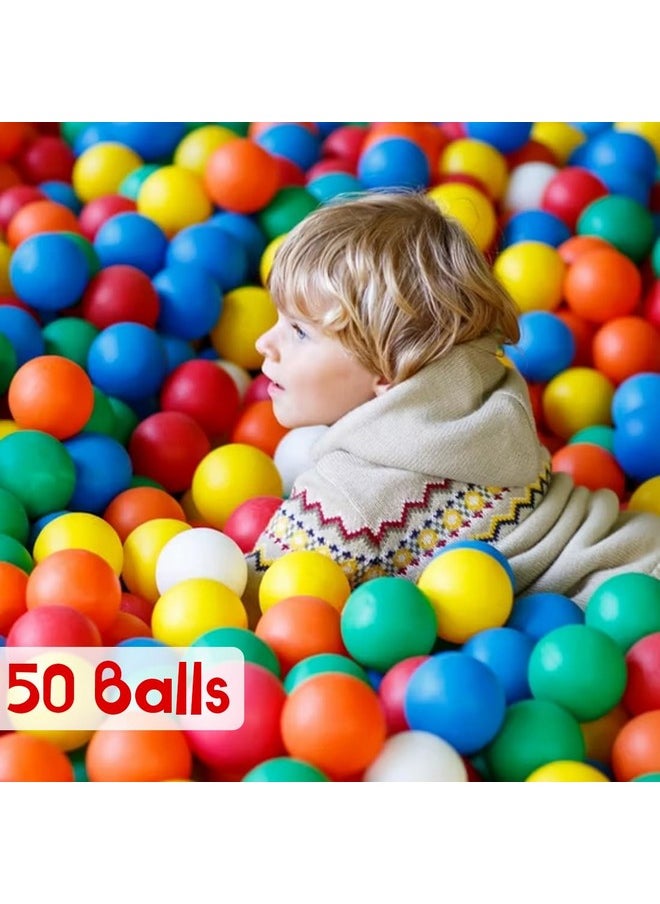 Wembley Pool Ball 50 Pcs 6 Cm Colorful Small Plastic Balls Safe Soft Ball For Baby Playing Items Indoor Easy To Grasp | Bpa-Free, Non-Toxic Ball - Isi Safety Certified, Softball, Multicolor