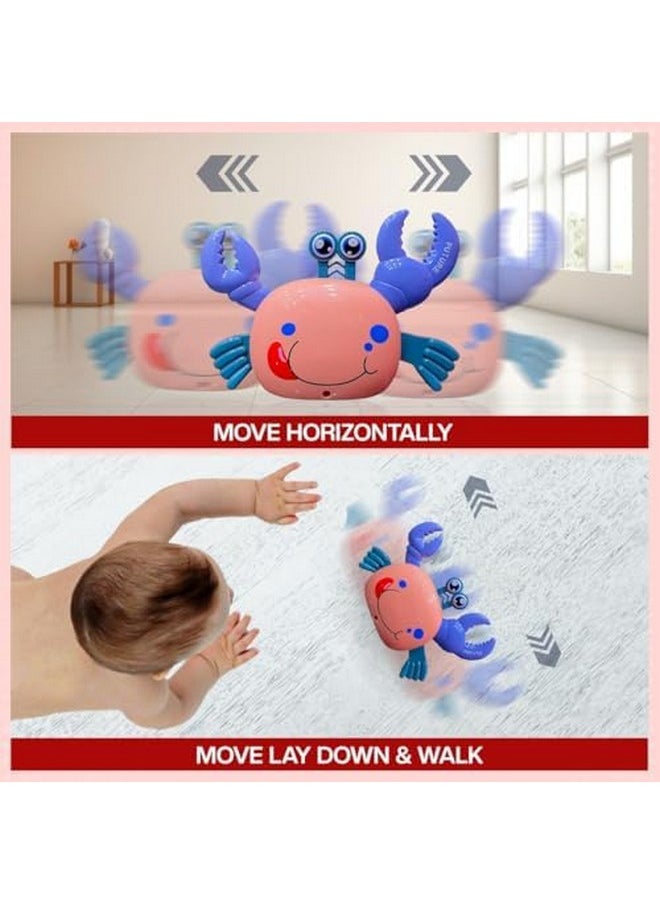 Sri sai Baby Island Crawling Crab Toy with LED & Anti-Falling Feature - Interactive Baby Toys for 6 to 12 Months, Fun Musical Walking Crab Toy for 6 Month Old Baby, Tummy Time Moving Toys for Kids