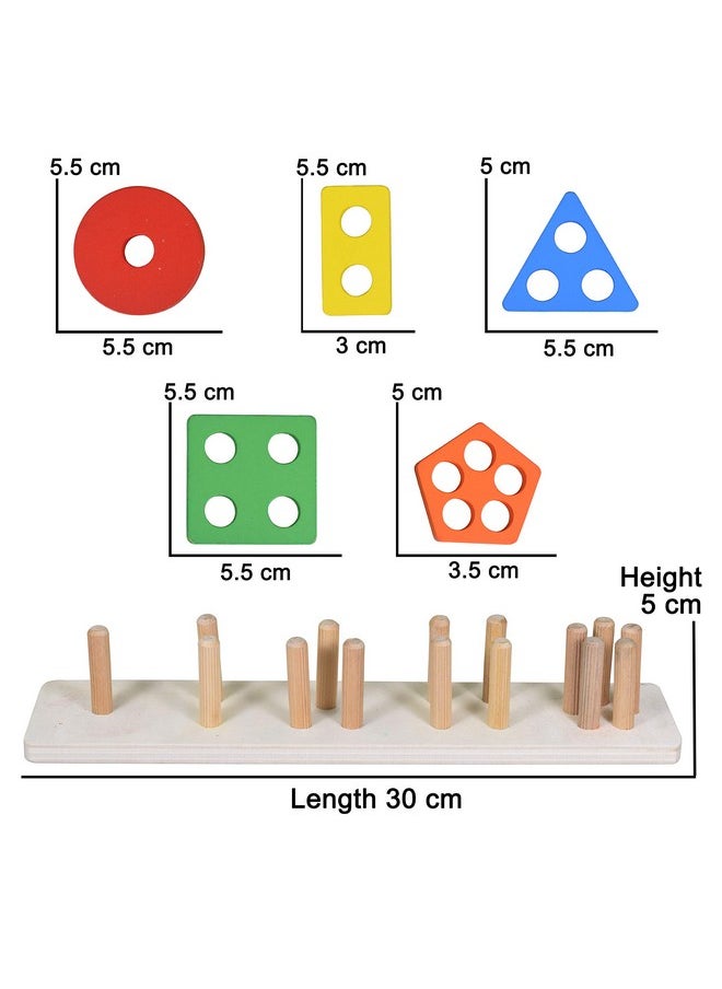 WISHKEY Wooden Angle Geometric Stacker Shape Sorter Blocks,Educational Intelligence Early Learning Column Puzzle Stacking Toy Set for Todder Kids Boys & Girls (Pack of 1, Multicolour)