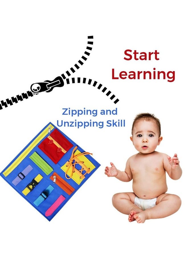 Toodles Learnings Fine Motor Skills Toy with Zippers & Buckles Develop Fine for Kids (2-5 Years) Multicolor