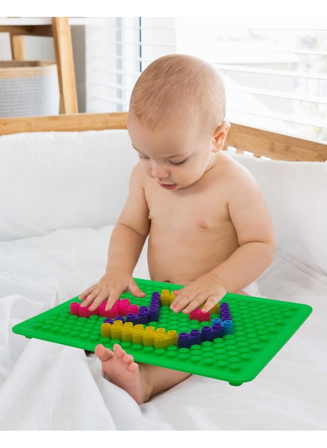 VGRASSP 80+ Pcs Colorful Two Pin Building Blocks Pegboard Toy for Kids - Make Your Own Designs, Endless Imagination and Creativity with Fun Learning - Color As Per Stock