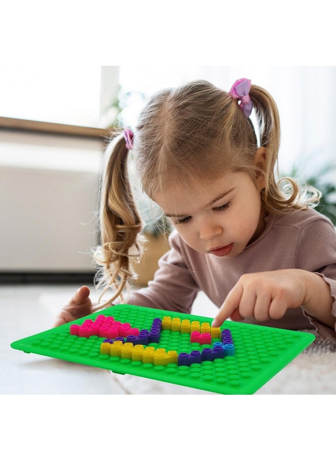 VGRASSP 80+ Pcs Colorful Two Pin Building Blocks Pegboard Toy for Kids - Make Your Own Designs, Endless Imagination and Creativity with Fun Learning - Color As Per Stock