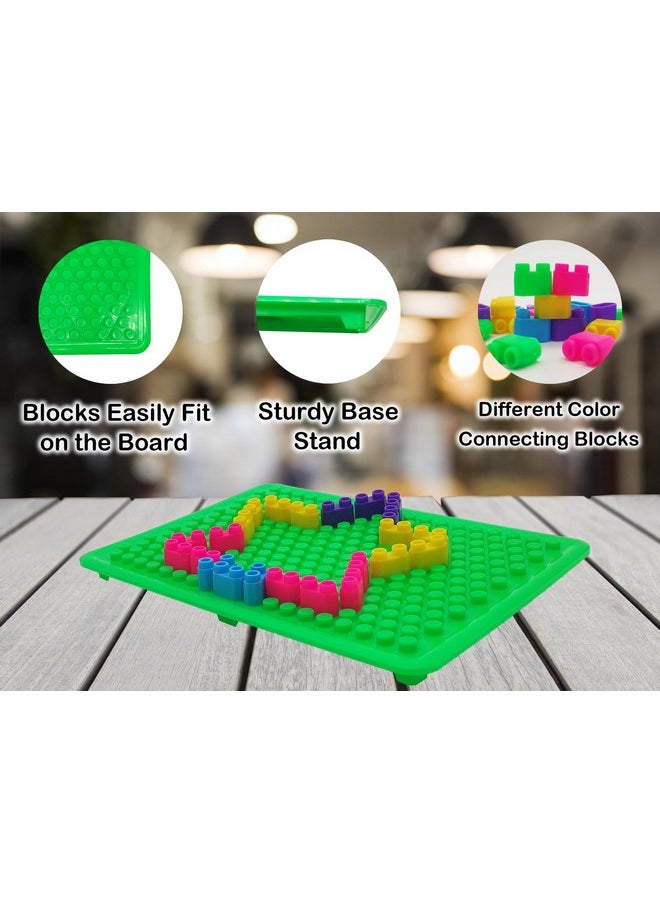 VGRASSP 80+ Pcs Colorful Two Pin Building Blocks Pegboard Toy for Kids - Make Your Own Designs, Endless Imagination and Creativity with Fun Learning - Color As Per Stock