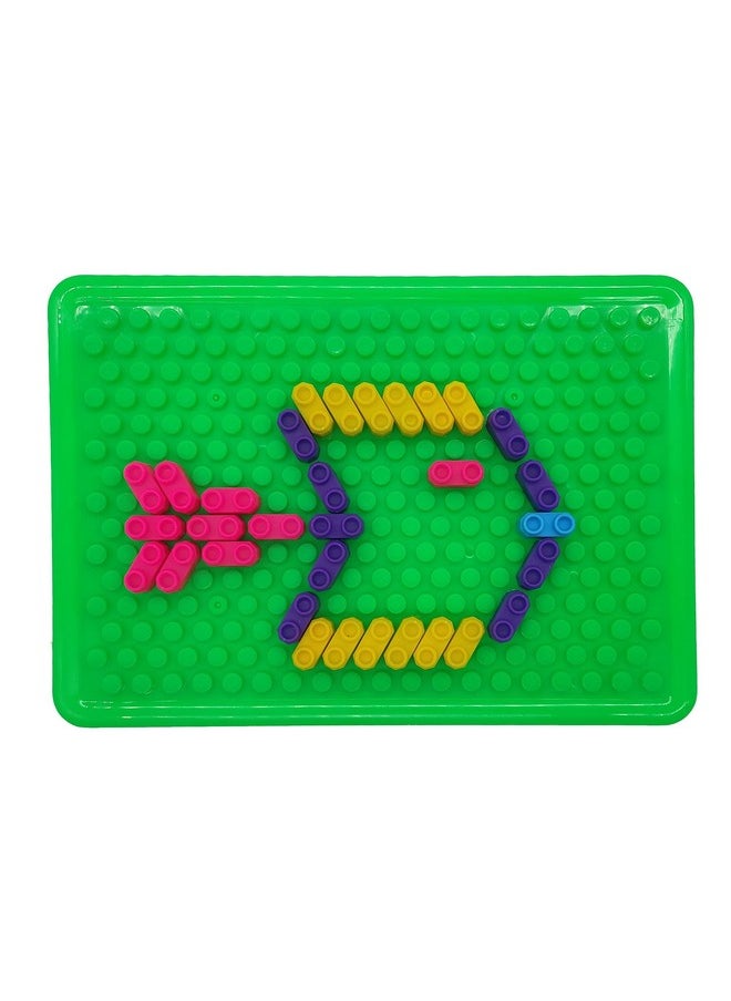 VGRASSP 80+ Pcs Colorful Two Pin Building Blocks Pegboard Toy for Kids - Make Your Own Designs, Endless Imagination and Creativity with Fun Learning - Color As Per Stock