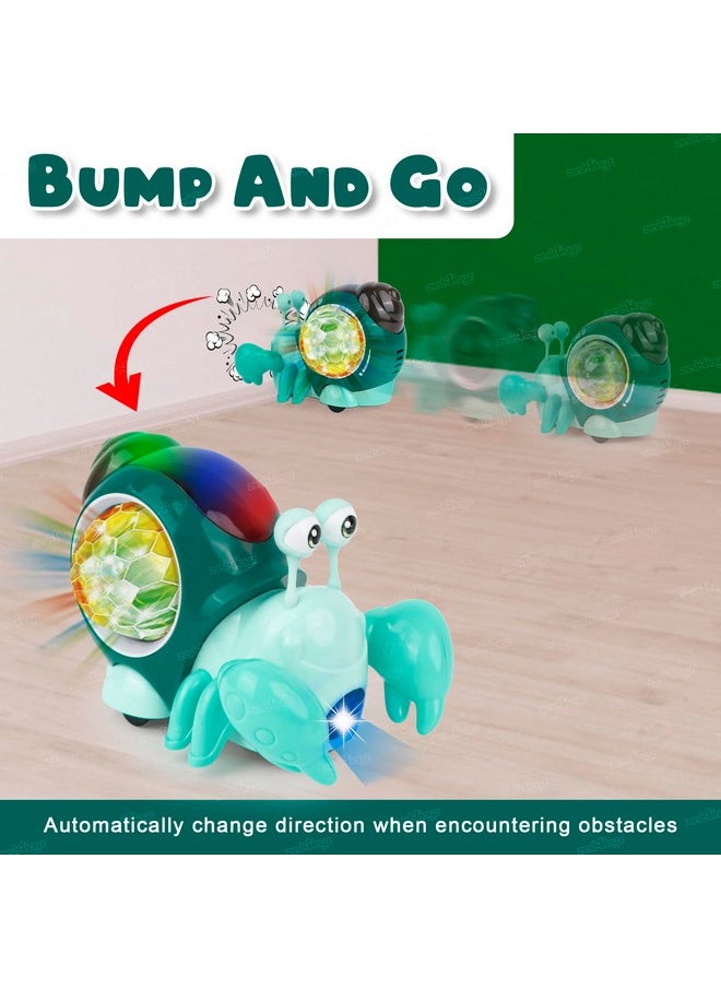 Zest 4 Toyz Musical Toys for Babies Crawling Crab Baby Toys with Sound LED Light Up Interactive Dancing Toys Moving Toddler Toys 0-12