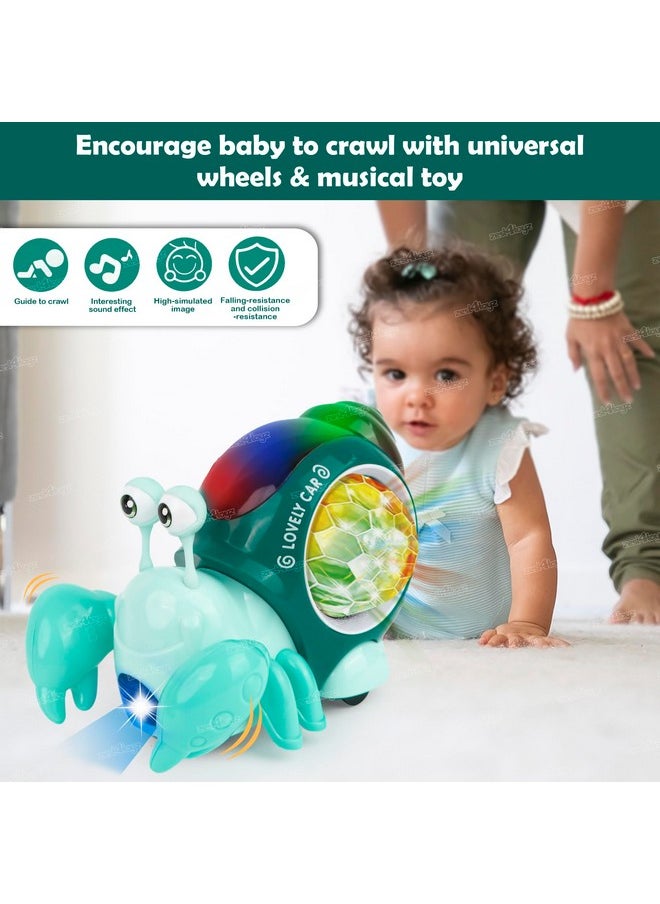 Zest 4 Toyz Musical Toys for Babies Crawling Crab Baby Toys with Sound LED Light Up Interactive Dancing Toys Moving Toddler Toys 0-12