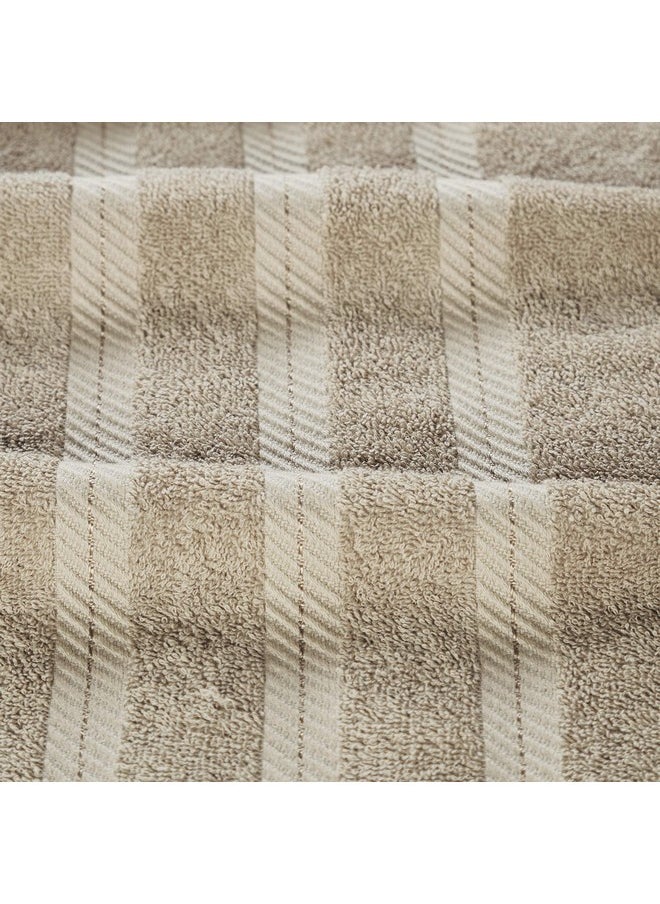 SENSES by Riba 8 Piece Towel Set, 501 GSM. All Cotton Fade-Resistant (Bath Towel 2 Pcs + Hand Towel 2 Pcs + Face Cloths 4 Pcs) - Taupe