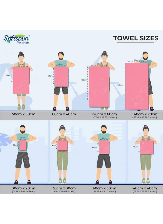 SOFTSPUN Microfiber Bath and Hair Care Towel, 60x120 Cms, 1 Piece Towel Set, (White). Soft and Comfortable, Extra Large Multi-Purpose Highly Absorbent.