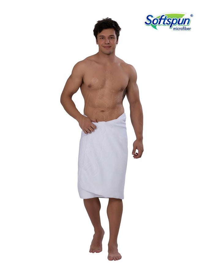 SOFTSPUN Microfiber Bath and Hair Care Towel, 60x120 Cms, 1 Piece Towel Set, (White). Soft and Comfortable, Extra Large Multi-Purpose Highly Absorbent.