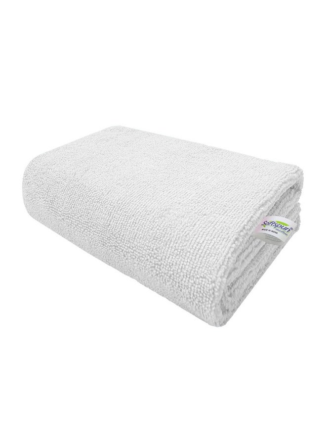 SOFTSPUN Microfiber Bath and Hair Care Towel, 60x120 Cms, 1 Piece Towel Set, (White). Soft and Comfortable, Extra Large Multi-Purpose Highly Absorbent.