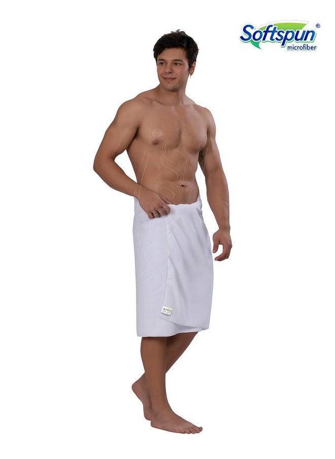 SOFTSPUN Microfiber Bath and Hair Care Towel, 60x120 Cms, 1 Piece Towel Set, (White). Soft and Comfortable, Extra Large Multi-Purpose Highly Absorbent.