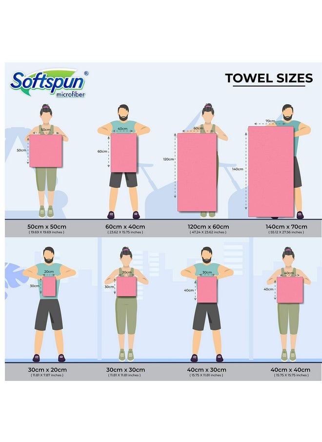 SOFTSPUN Microfiber Bath & Hair, Care Towel Set of 1 Piece, 70x140 Cms (White). Super Soft & Comfortable, Quick Drying, Ultra Absorbent in Large Size.
