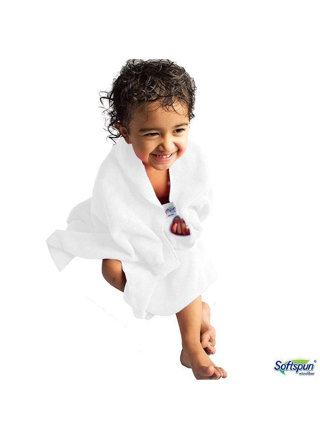 SOFTSPUN Microfiber Bath & Hair, Care Towel Set of 1 Piece, 70x140 Cms (White). Super Soft & Comfortable, Quick Drying, Ultra Absorbent in Large Size.