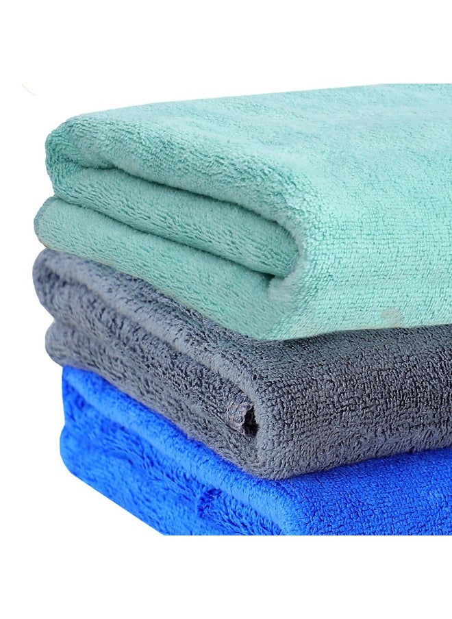 Yellow Weaves Super Soft Microfiber Hand Towels, Gym & Workout Towels 400 GSM, Set of 3,Multicolour