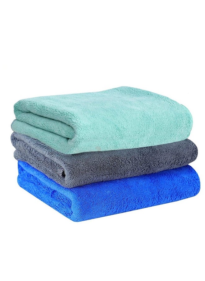 Yellow Weaves Super Soft Microfiber Hand Towels, Gym & Workout Towels 400 GSM, Set of 3,Multicolour