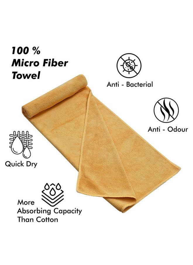 Yellow Weaves Super Soft Microfiber Hand Towels, Gym & Workout Towels 400 GSM, Set of 4, Multicolour