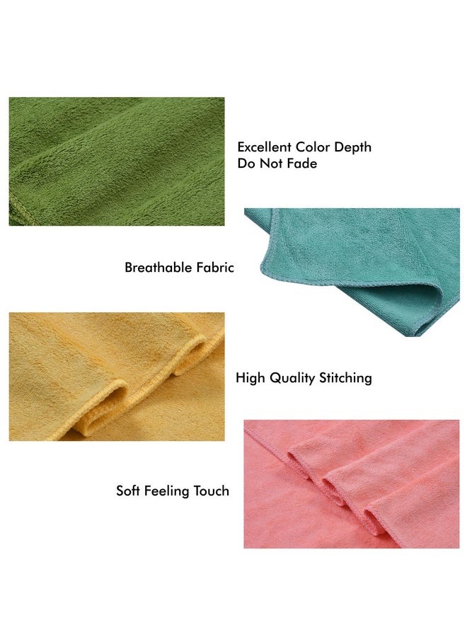 Yellow Weaves Super Soft Microfiber Hand Towels, Gym & Workout Towels 400 GSM, Set of 4, Multicolour