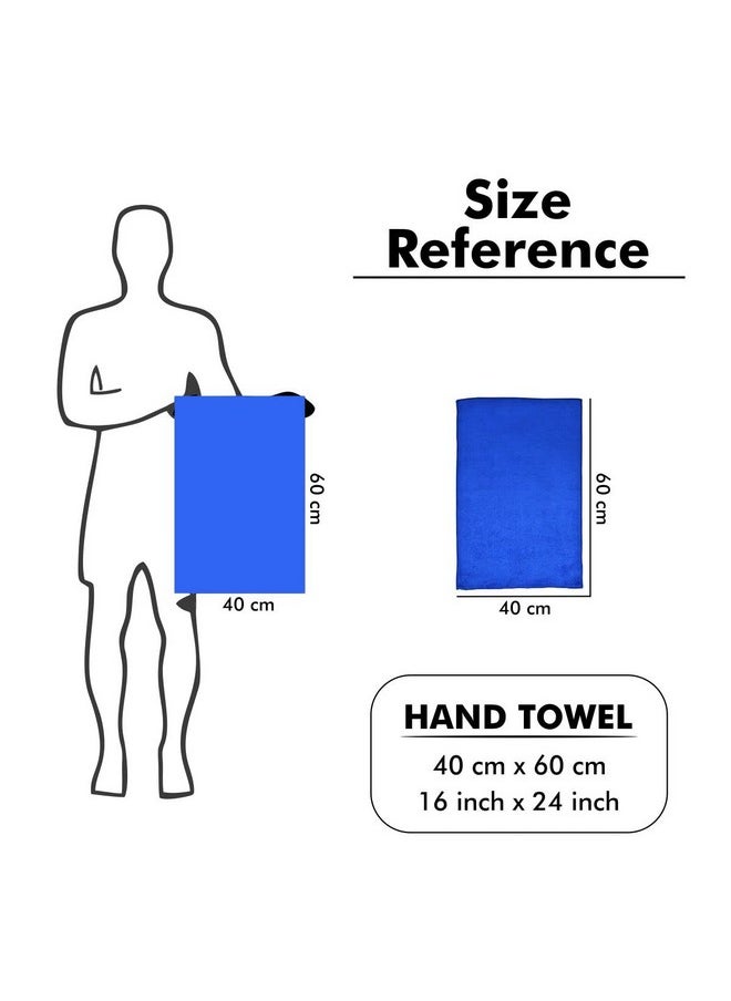 Yellow Weaves Super Soft Microfiber Hand Towels, Gym & Workout Towels 400 GSM, Set of 4, Multicolour
